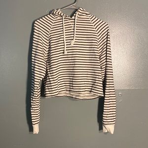 Striped Cropped Hoodie
